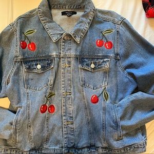 Forever 21 Cherry Design Jean Jacket